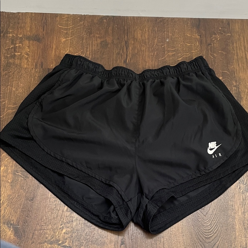 Nike Black Women's Athletic Running Shorts with White Logo